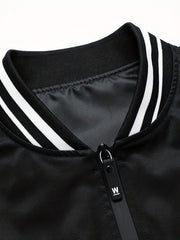 Men's Casual Baseball Collar Zip Up Jacket Coat For Spring Fall