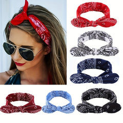Vintage Boho Cross Knot Elastic Hairbands Non Slip Headbands