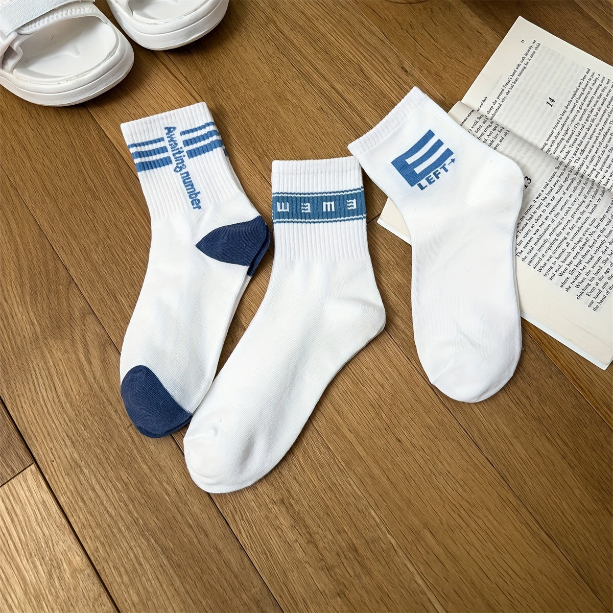 Letter E Print Socks Comfy & Breathable Street Socks Women's Stockings