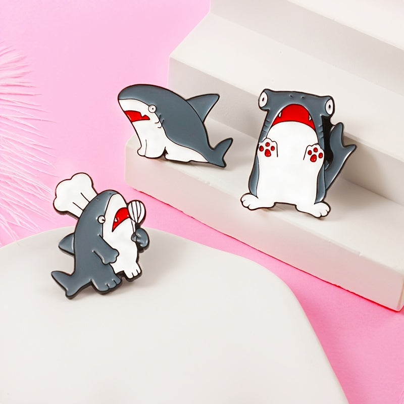 Shark Shaped Brooch Set