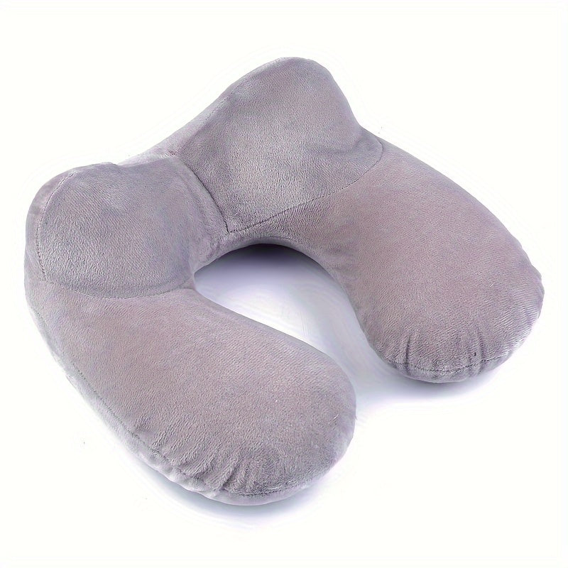 Travel Inflatable U-shaped Pillow Soft Flocking Pillow for Camping