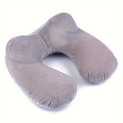Travel Inflatable U-shaped Pillow Soft Flocking Pillow for Camping