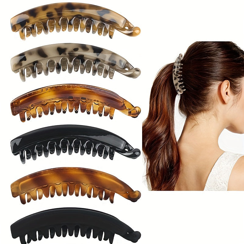 Leopard Pattern Banana Clip for Women, Hair Clip for Ponytail Holder