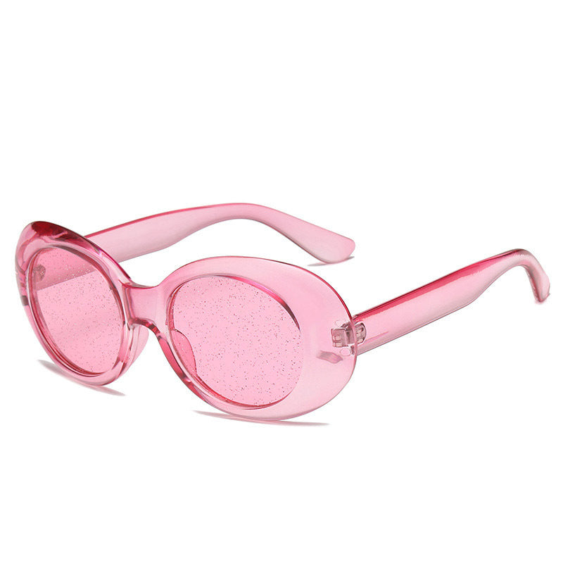 Transparent Oval Sunglasses for Women Girls UV Protection
