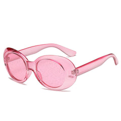 Transparent Oval Sunglasses for Women Girls UV Protection