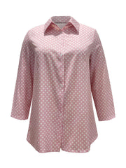  Polka Dot Print Long Sleeve Blouse