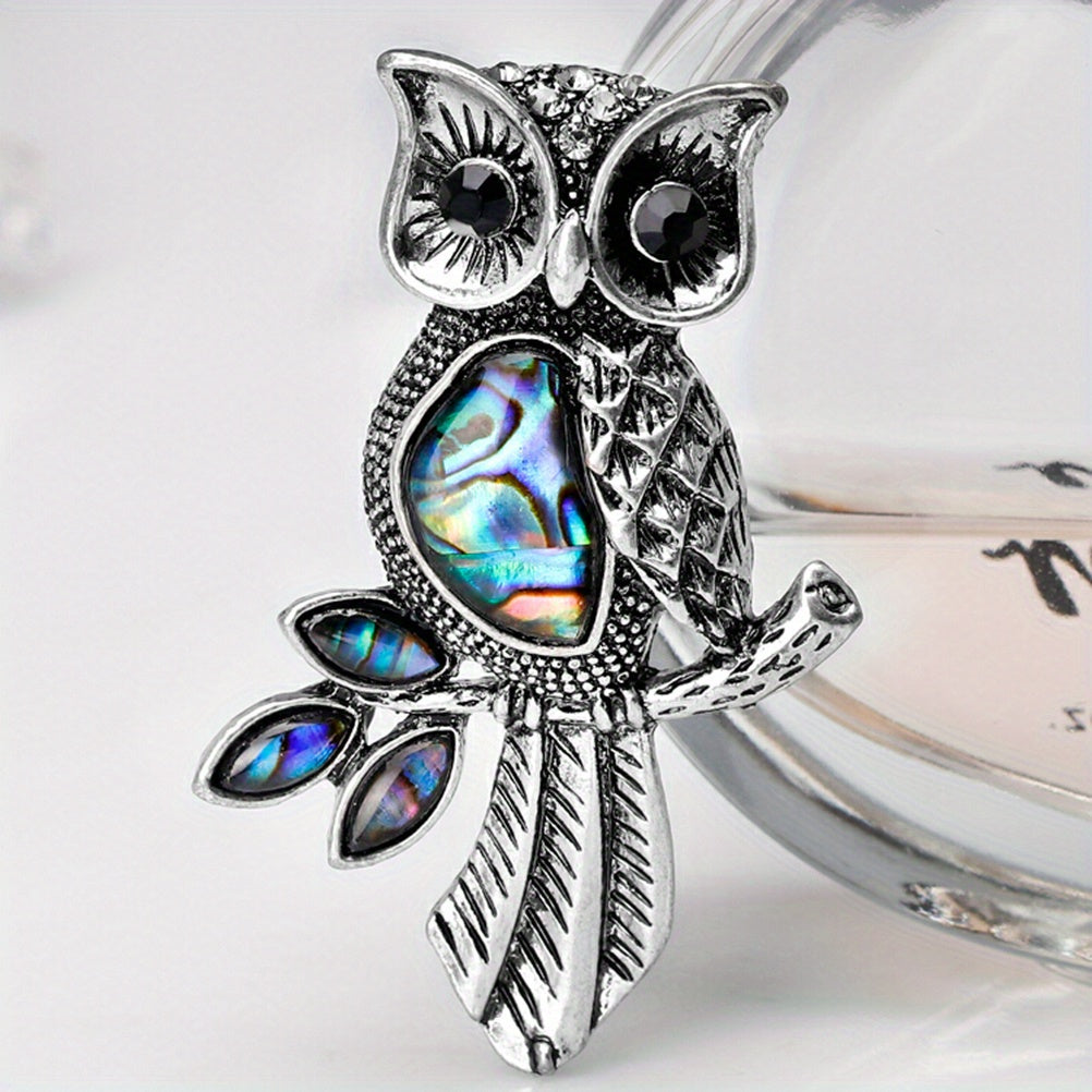 Vintage Owl Shell Enamel Pin Brooch For Men Wedding Bouquets