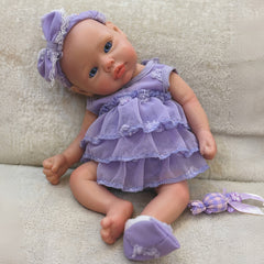 Realistic 13in Open Eyes Reborn Baby Doll Silicone Girl Toy