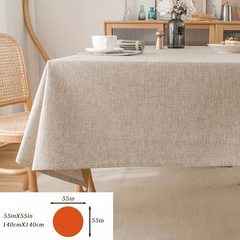 Waterproof Beige Rectangle Tablecloth for Party Home Decor