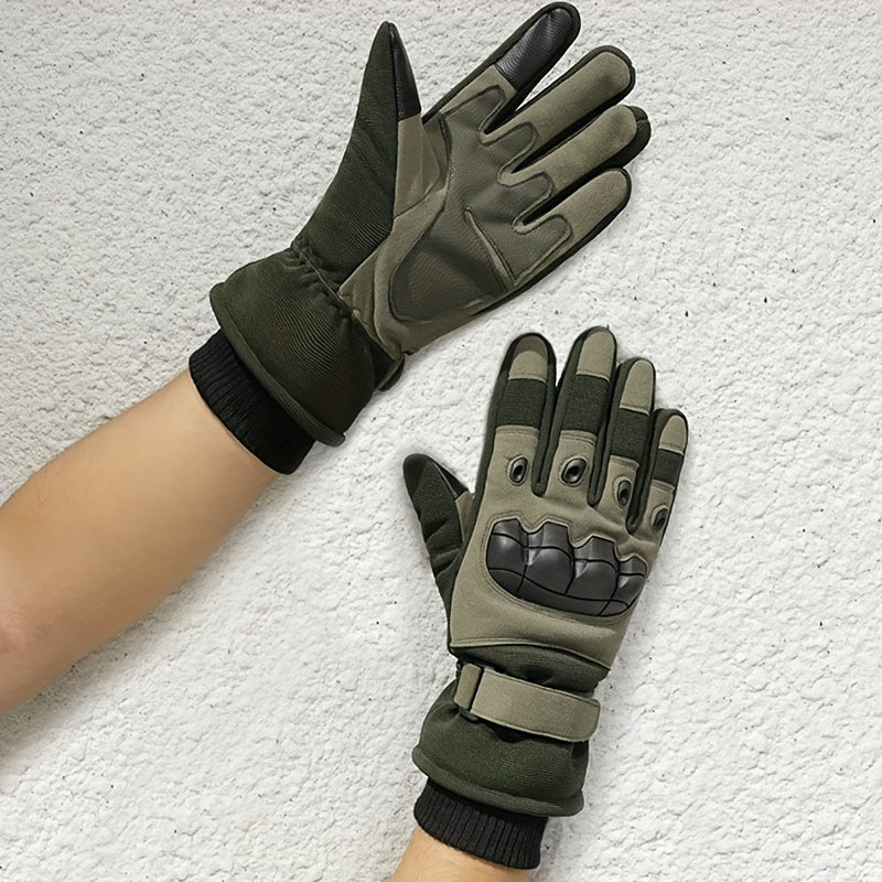 Winter Velvet Warm Touch Screen Full Finger Gloves Men