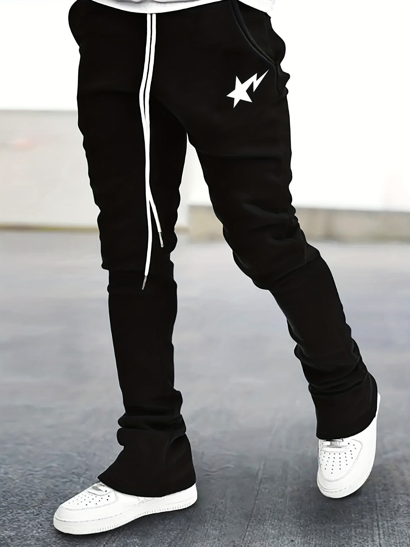 Star Print Men's Casual Jogger Pants With Pockets