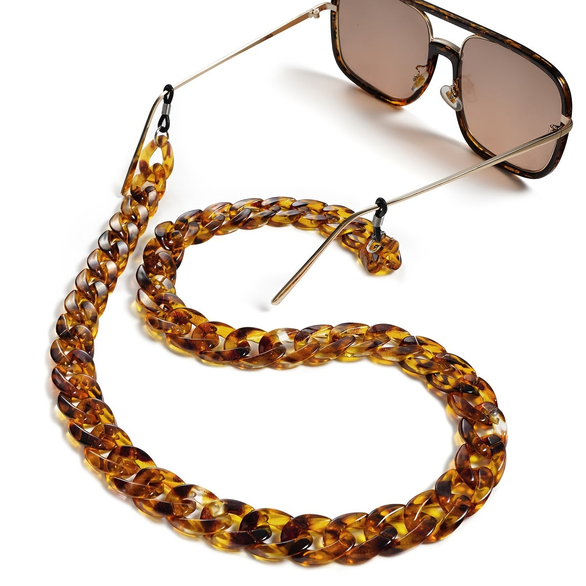 Tortoiseshell Amber Glasses Chain Solid Mask Chain Anti-drop Acrylic Rope