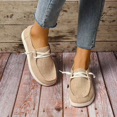 Women's Canvas Slip-On Shoes Low Top Flat Loafers