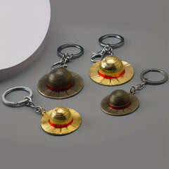 Anime Keychain Cosplay Unisex Keyrings Straw Hat Pendant Alloy Key Chains