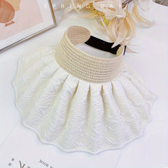 Embossed Shell Visor Hat Solid Foldable Sun Hat UV Protection