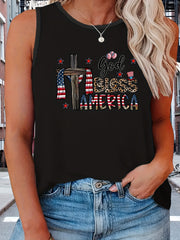  Independence Casual Tank Top Women's Plus Graphic Slogan Print