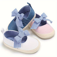 Bowknot Sneakers For Baby Girls Lightweight Non slip Walking Shoes