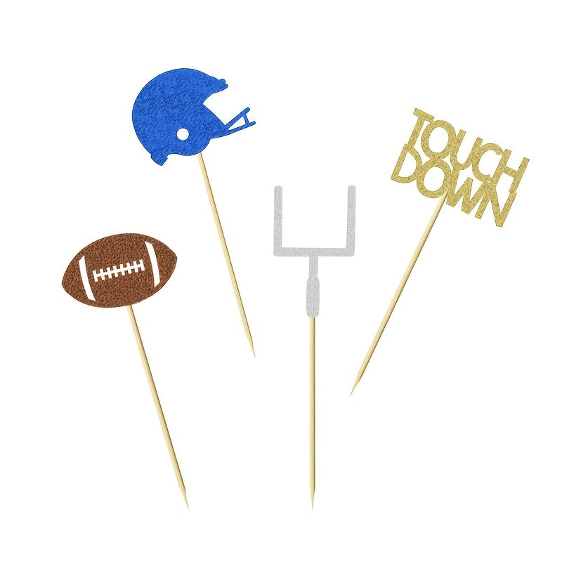 12pcs American Football Helmet Cake Insert Party Supplies