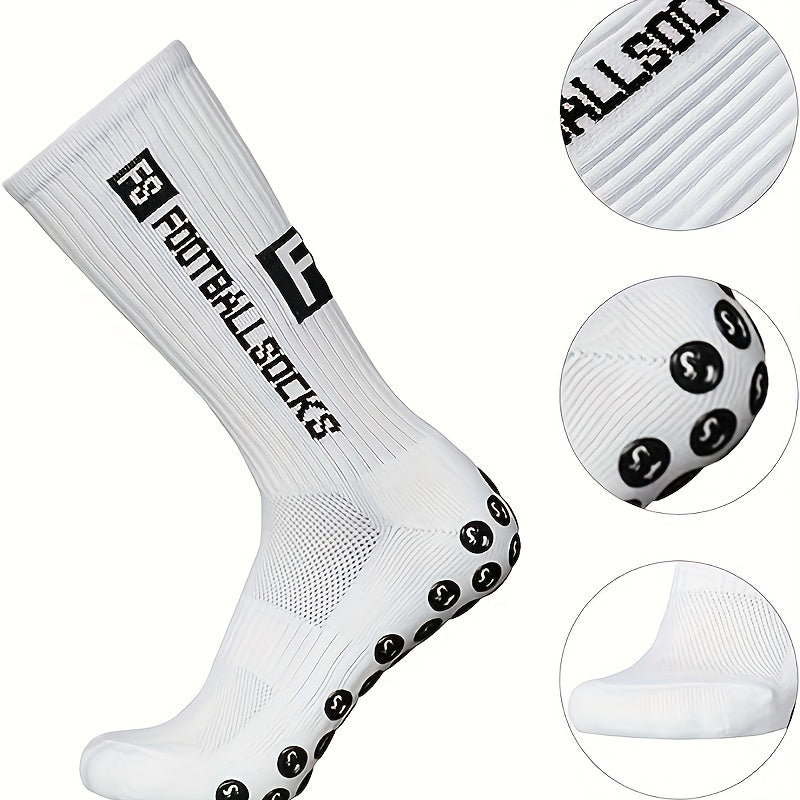 Silicone Dots Non-Slip Football Socks - 4 Pairs
