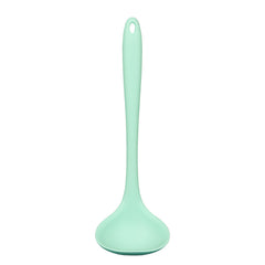 Silicone Long Handle Soup Spoon High Temp Resistant Non Stick Easy Clean