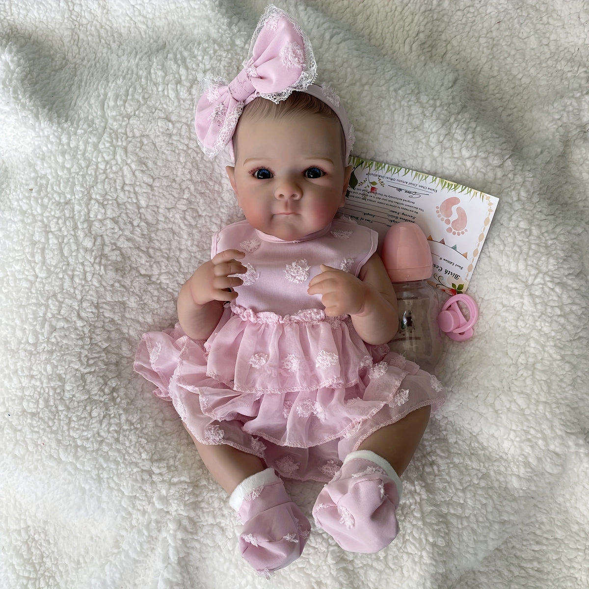 19in Reborn Doll Bettie Full Body Soft Vinyl Doll Painted Hair Dress