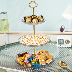 Clear 3 Tier Cupcake Stand Candy Snack Cake Platter Tea Party Serving Tray
