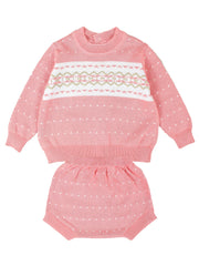 Baby Knitted Preppy Style Sweater Set for Boys and Girls