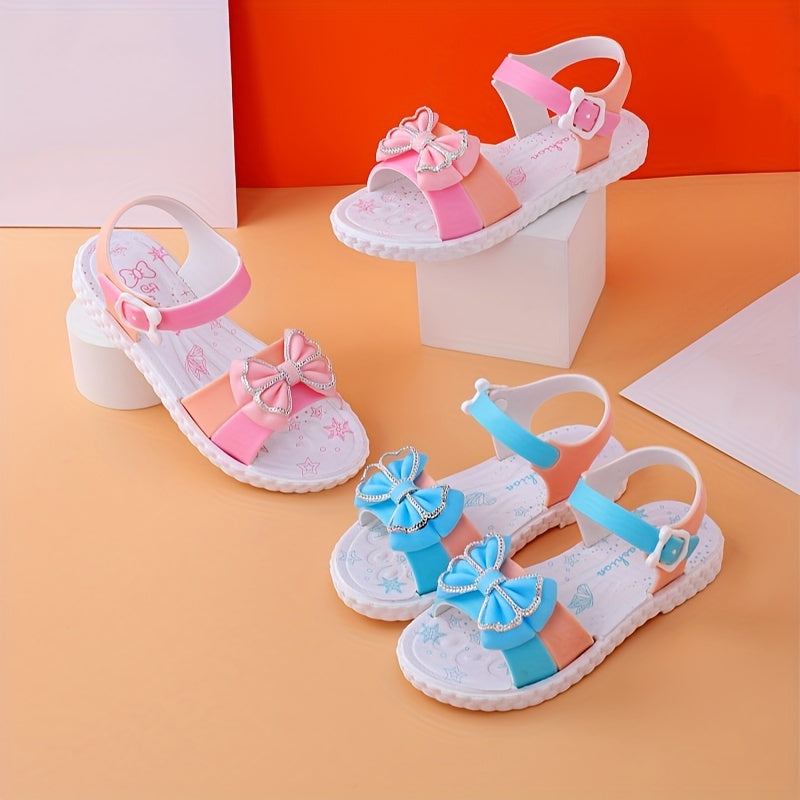 Bowknot Open Toe Sandals For Girls Non slip Breathable Sandals