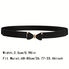 Bowknot Buckle Thin Belt Solid Waist Belt Classic Girdle for Women