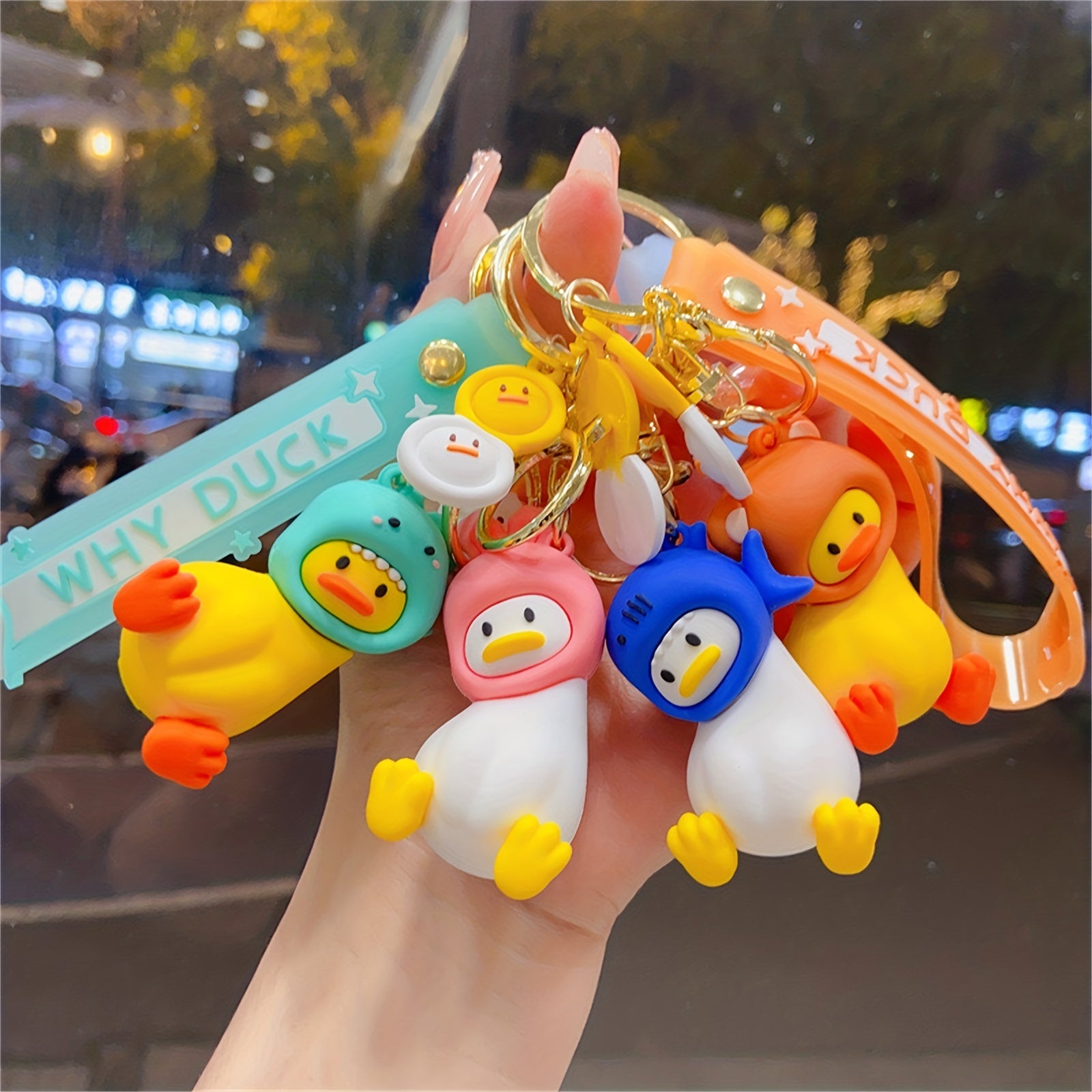 Funny Duck Head Doll Key Chain Student Schoolbag Pendant