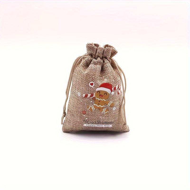 Christmas Burlap Bag Candy Snack Storage Packaging Gift Bag