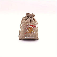 Christmas Burlap Bag Candy Snack Storage Packaging Gift Bag