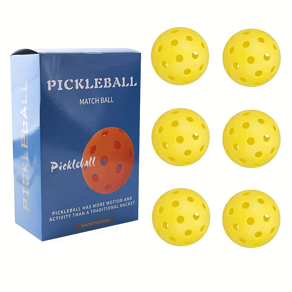 6pcs Outdoor Pickleball Balls with 40 Holes for Training
