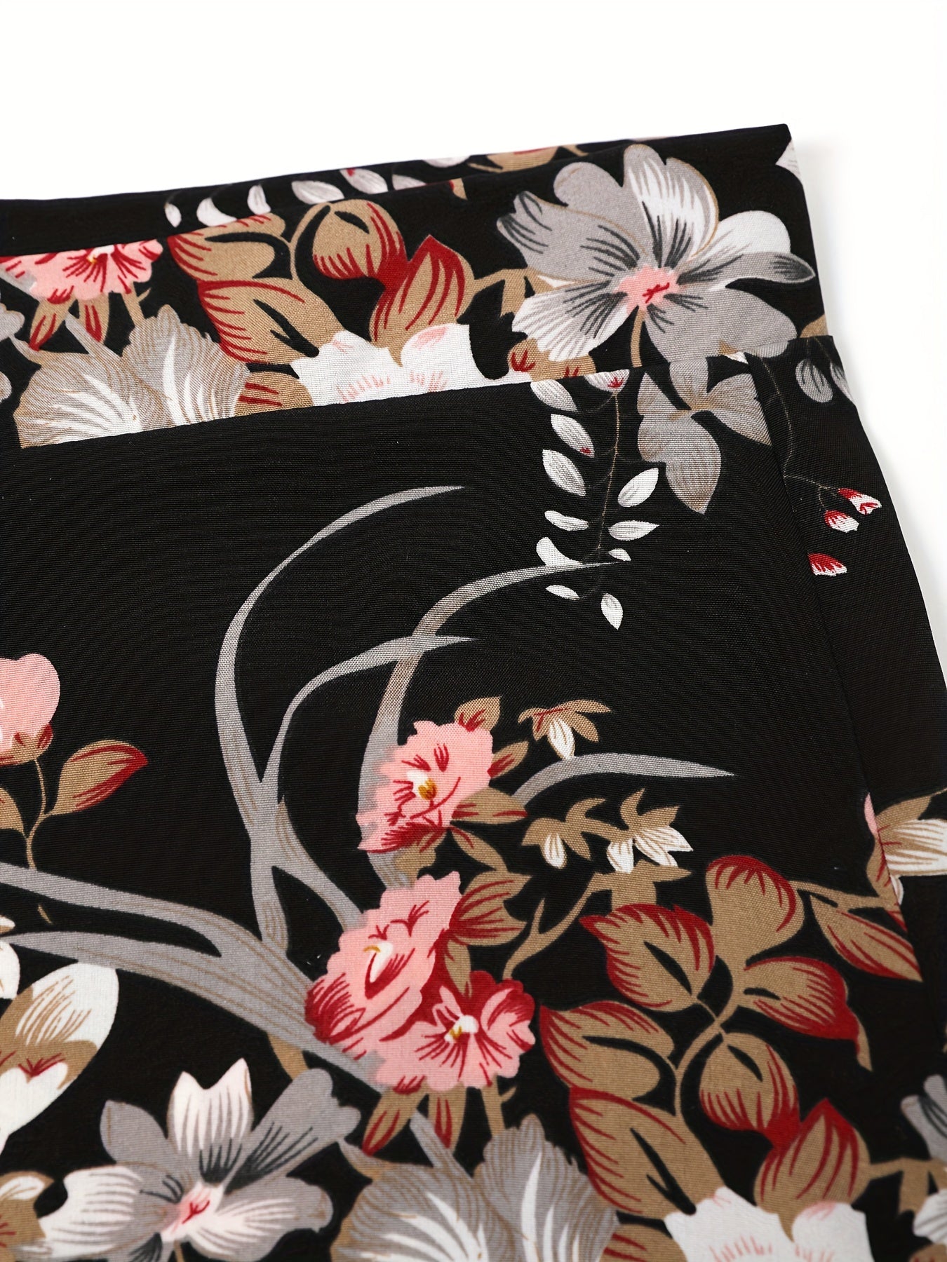 Women's Plus Floral Print Wide Leg Trousers