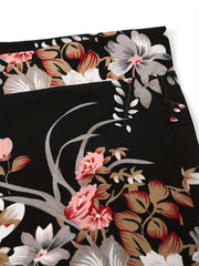 Women's Plus Floral Print Wide Leg Trousers