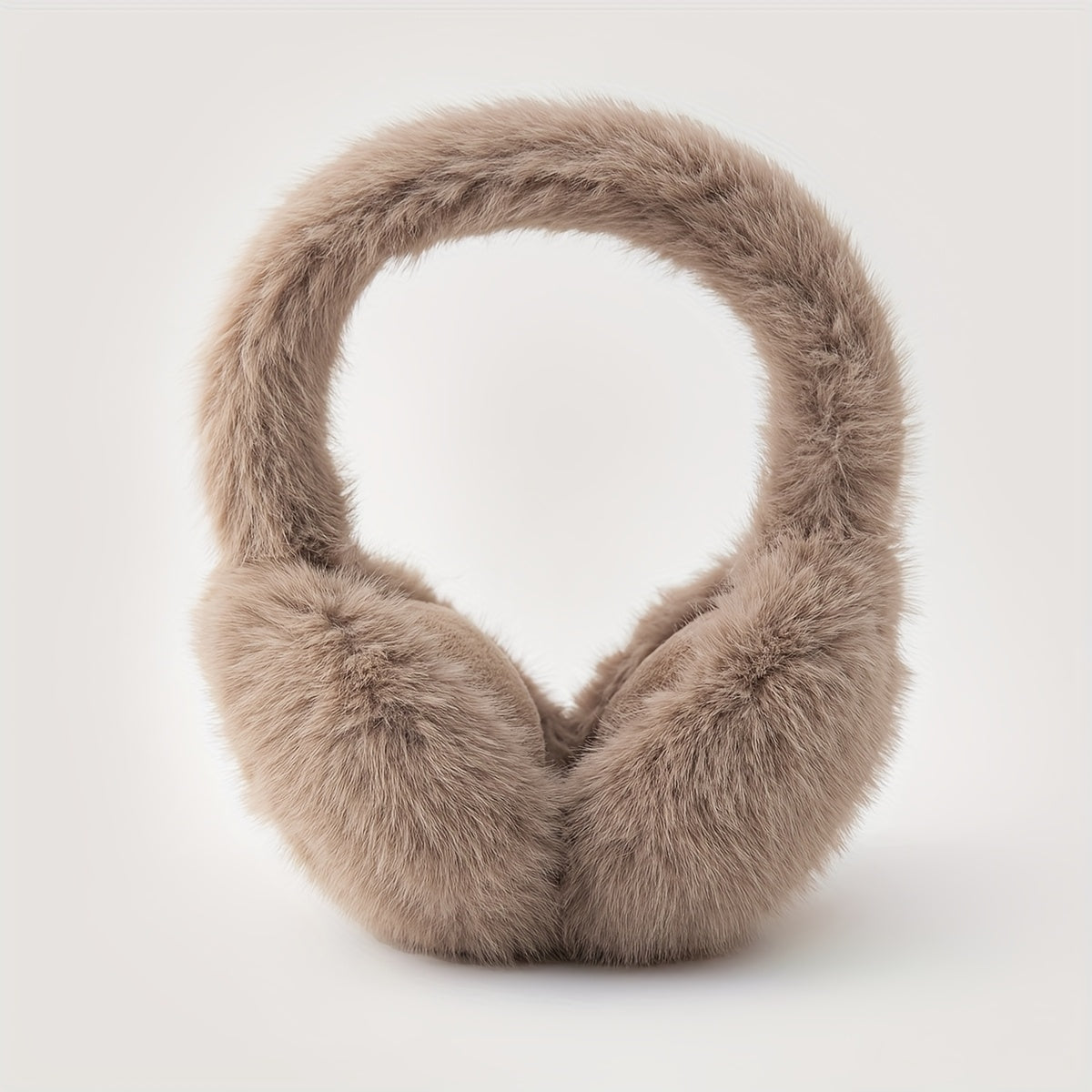 Unisex Winter Ear Warmers Adjustable Soft Fluffy Interior Brown