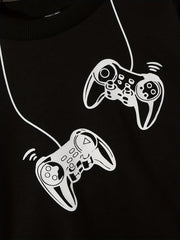 Gamepad Boys Pullover Sweatshirt Long Sleeve Crew Neck Tops
