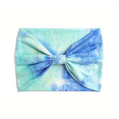 Tie Dye Wide Headbands Bow Stretch Turban Hair Bands Elastic Yoga Workout