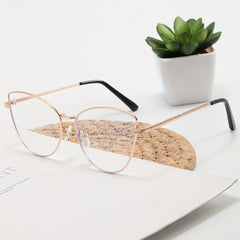 Cat Eye Clear Lens Glasses Lightweight Spectacles With Case
