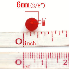 500Pcs 6mm Frosted Crystal Glass Round Spacer Beads Random Mixed Colors