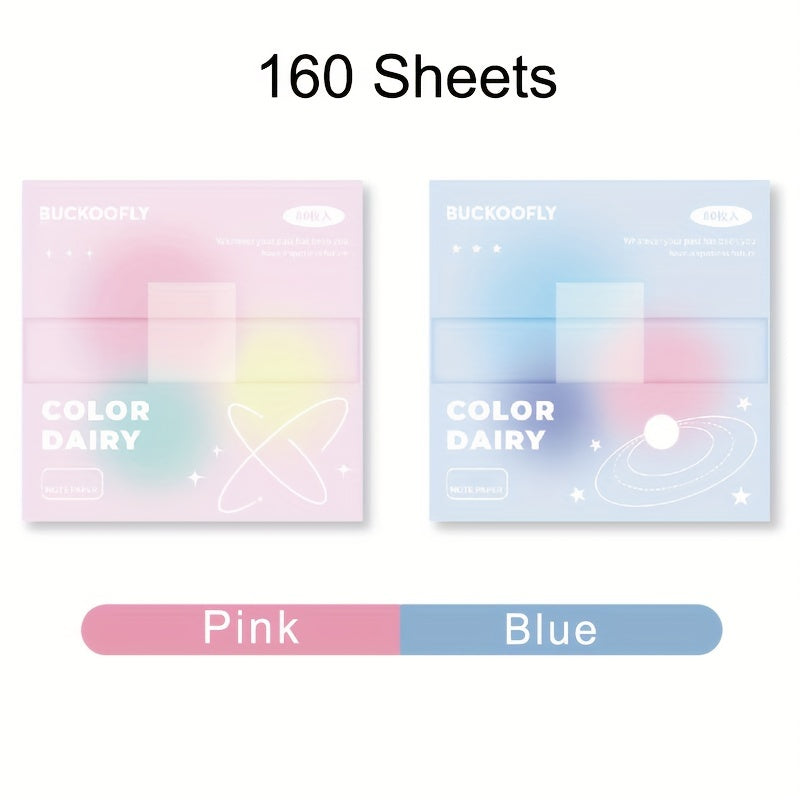 2pcs Gradient Style Sticky Notes For School Office Supplies