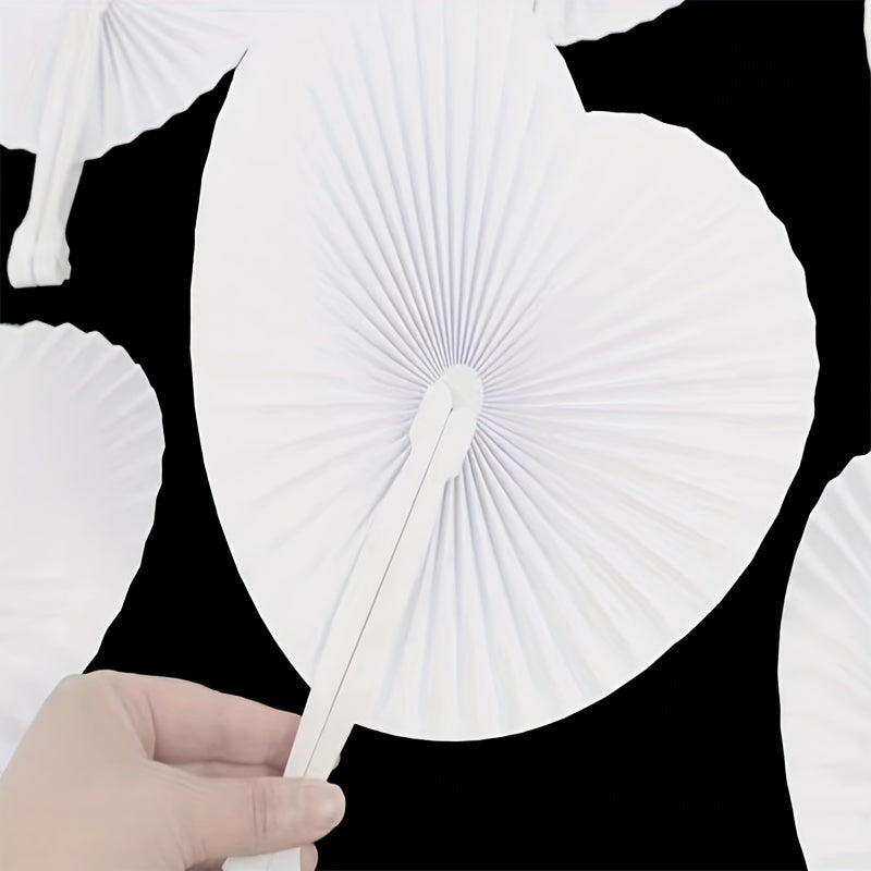 2pcs Heart Fan Wedding Gift Pocket Chinese Style Dance Fan