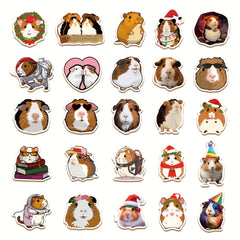 50pcs Cartoon Guinea Pig Stickers Waterproof Laptop Cup Phone Decoration