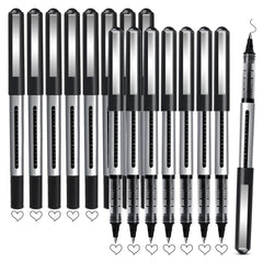 16Pcs Fine Point Rollerball Pens 0.5mm Gel Ink Extra Thin Tip Writing
