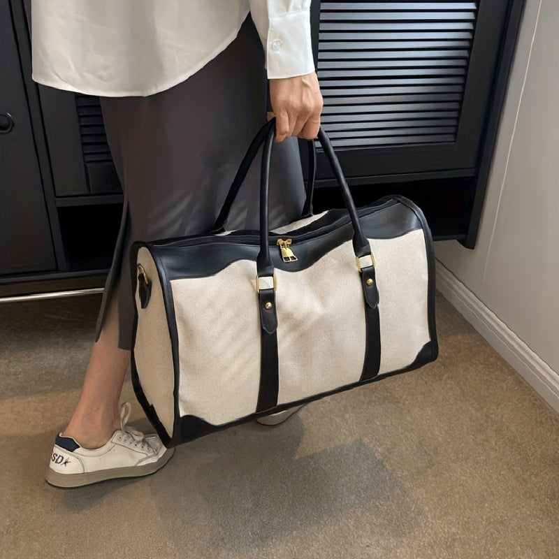 Canvas Travel Bag Retro Luggage Storage Women's Tote & Crossbody Bag