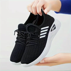 Women's Stripe Athletic Running Shoes Comfort Mesh Casual Sneakers