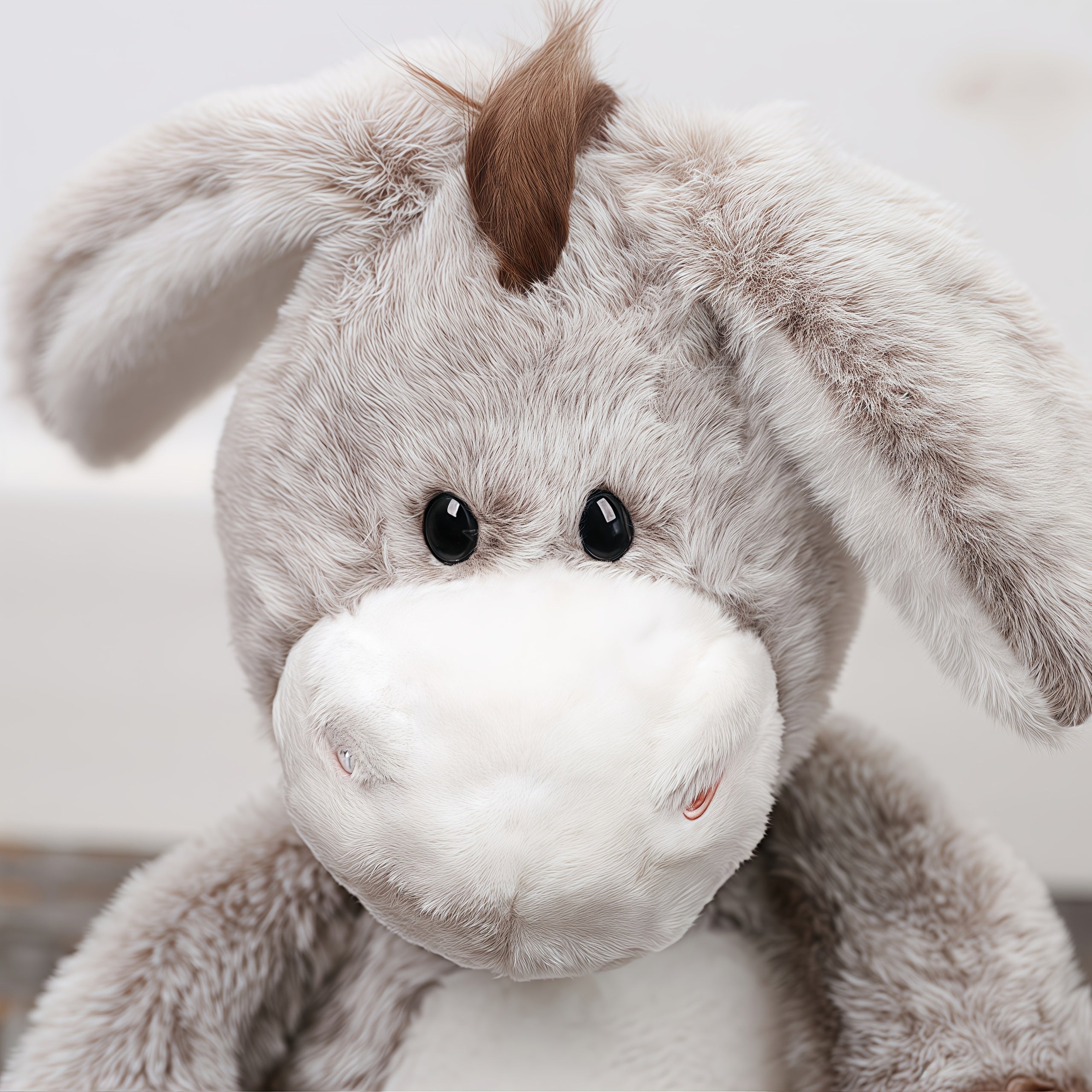 Grey Donkey Plush Stuffed Animal Soft Hugging Donkey Doll