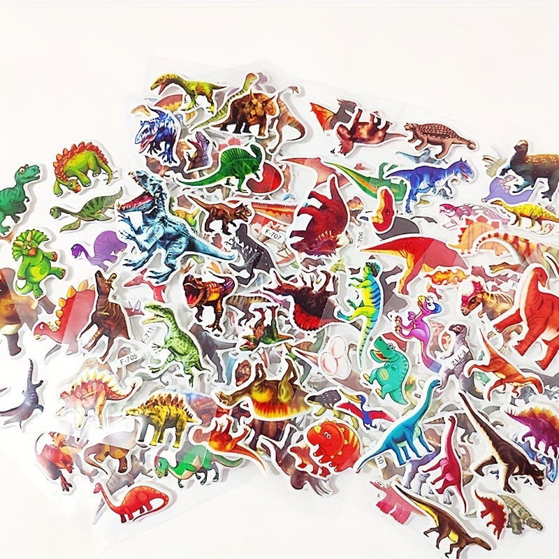 12 Sheets 3D Waterproof Cartoon Stickers for Kids Toddlers Boys Girls