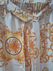  Baroque Print Pants With Belt