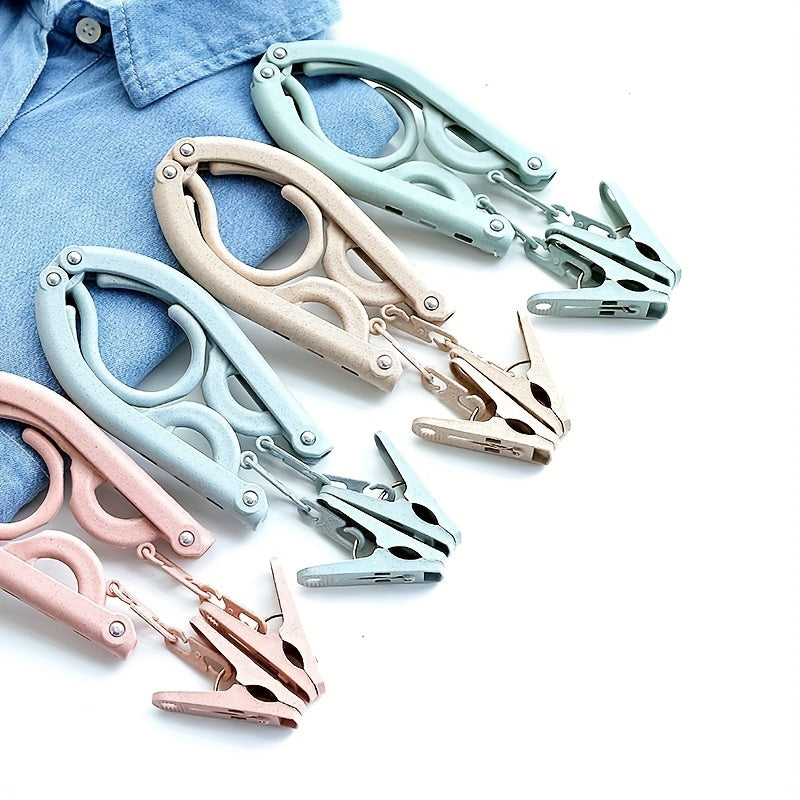 Foldable Coat Hanger Clothes Hanger With Clips For Travel